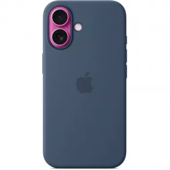 Silicone Case Apple iPhone 16 MagSafe Denim Cover Blue 6.1 inch
