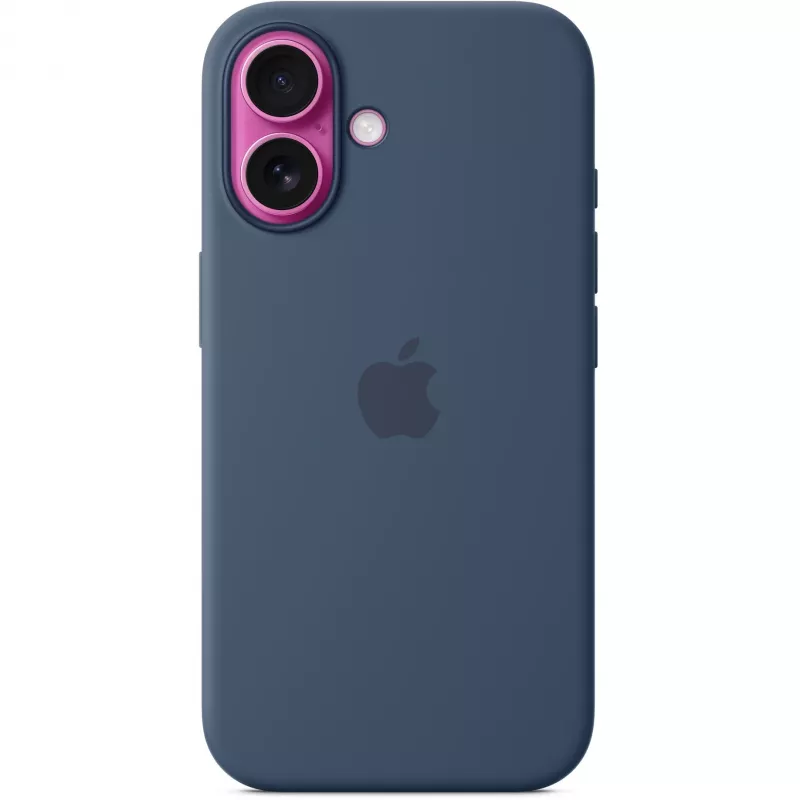 Silicone Case Apple iPhone 16 MagSafe Denim Cover Blue 6.1 inch