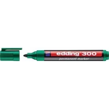 Permanent marker Edding 300 — Green tip, 1.5 mm stroke, pack of 10