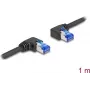 Network Cable DeLOCK RJ45 Cat.6A S/FTP right left angled 1m black
