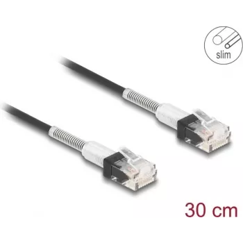 Network Cable DeLOCK RJ45 0.3m Cat.6A UTP Slim Black
