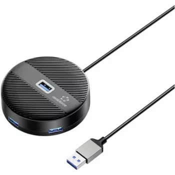 Renkforce RF-USBH-400 4 Port USB 3.0-Hub Black matt (RF-6266640)