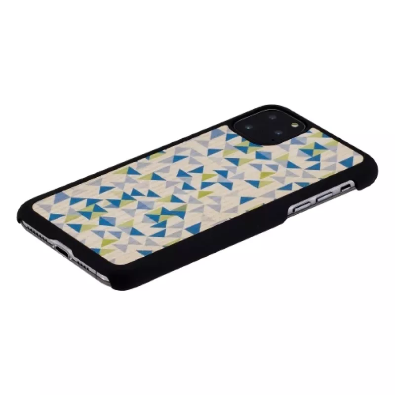 Smartphone case man and wood for iPhone 11 Pro Max — blue triangle black protective cover