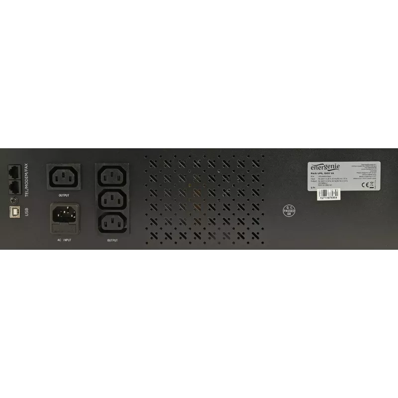 Gembird - Ups rack 19'' 3.4u 1500va, 4xiec 230v out, iec14 in,rj11, usb, lcd Line-Interactive 1.5 kVA 900 W 4 AC outlet(s)