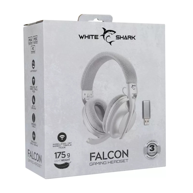 Headphones White Shark WGH-2441 Falcon White/Grey