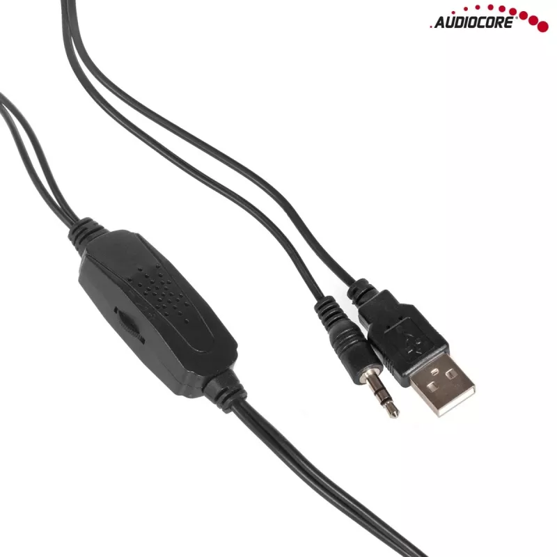 Audiocore AC865B 2.0 USB Computer Speakers, 6 W, Black/Blue