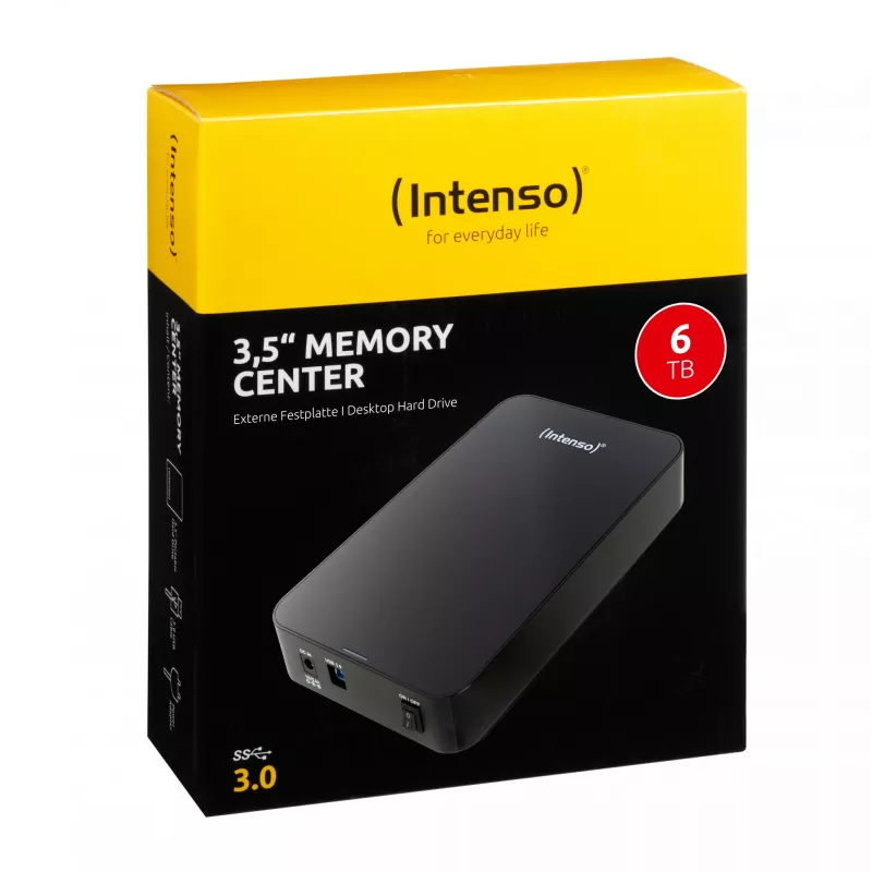 Intenso Memory Center external hard drive 6 TB 5400 RPM 3.5 USB Type-A 3.2 Gen 1 (3.1 Gen 1) Black