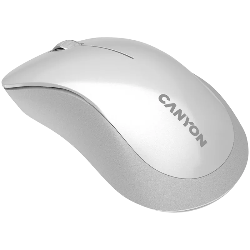 CANYON MW-11, 2.4 GHz Wireless mouse ,with 3 buttons, DPI 1200, Battery:AAA*2pcs ,pearl white grey67*109*38mm 0.063kg