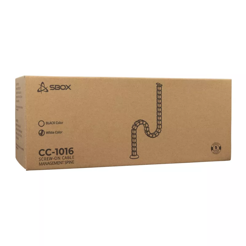 Cable management SBOX CC-1016W white, 16 slots for network and power cables