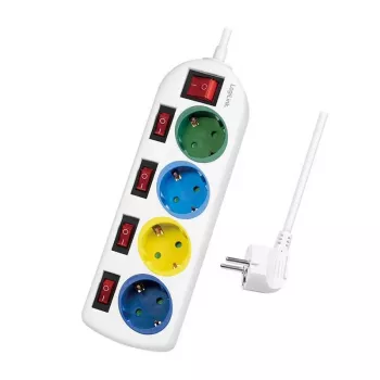 LogiLink 4 sockets 1.5m colour