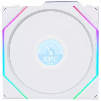 120mm case fan Lian Li 12RTLLCD1W1W ARGB Wireless LCD White