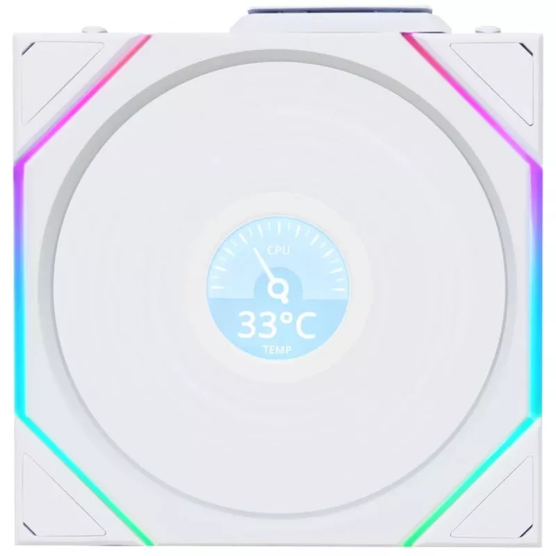 120mm case fan Lian Li 12RTLLCD1W1W ARGB Wireless LCD White