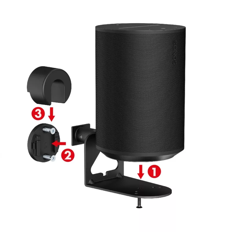 Wall mount MACLEAN MC-495 for 2x Sonos ERA speakers, adjustable angle, heavy duty