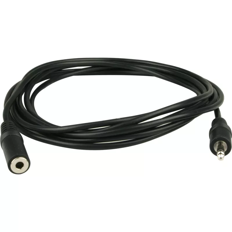 Wentronic Goobay 3,5mm-jack-Extension Cable, Black, 3 m - jack 3,5 mm-Plug (3-Pin, Stereo) > jack 3,5 mm-Socket (3-Pin, Stereo) (50432)