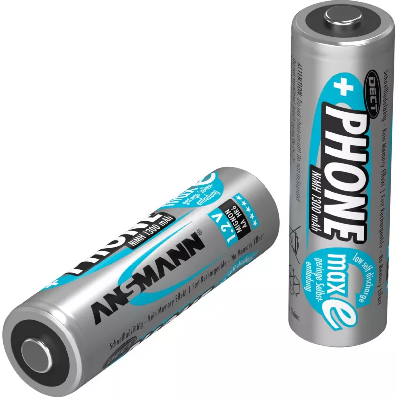 Ansmann Phone DECT NiMH battery, (AA), 1300 mAh, 2 pcs. package (5030802)