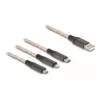 DeLOCK USB Cable 1.2m USB 2.0 USB A USB C/Micro-USB B/Lightning Transparent