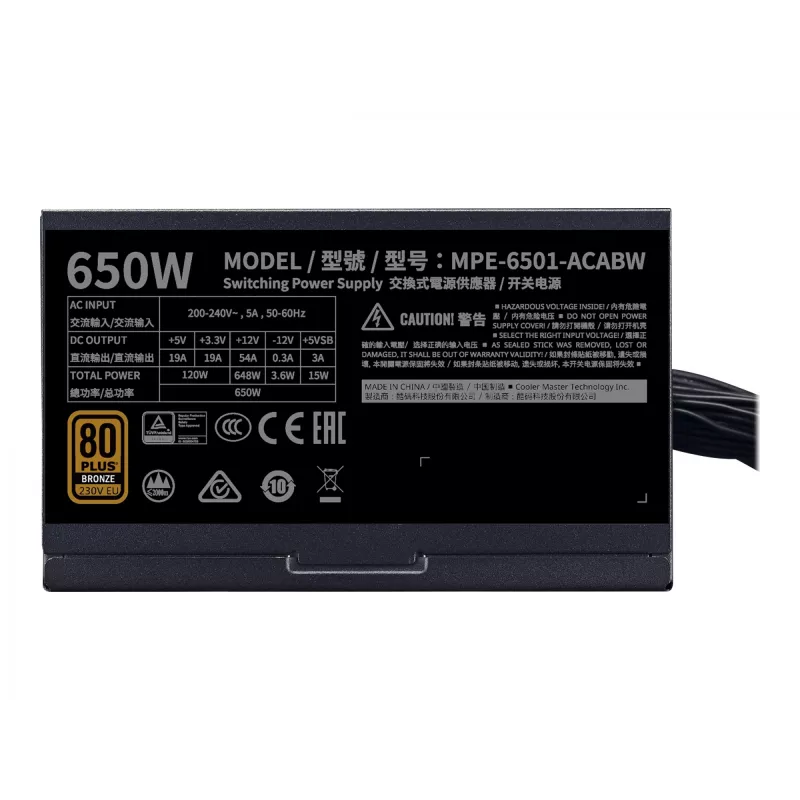 Power Supply MWE Bronze V2 650W 80+ Bronze