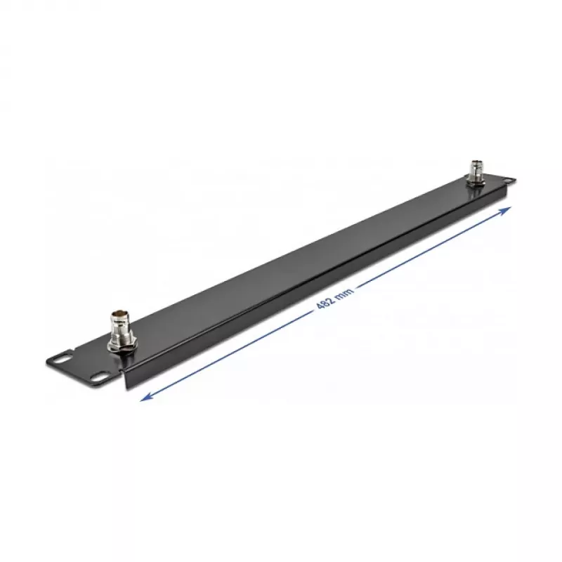DeLOCK 19 inch Panel with 2 x BNC jack 1U black