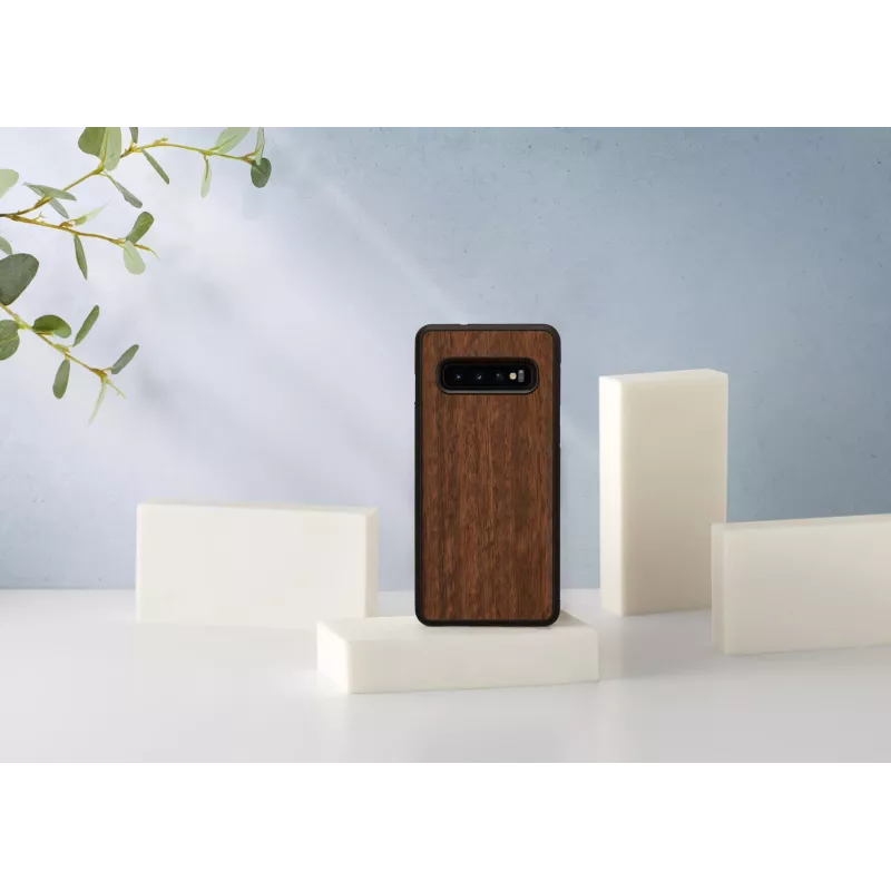 Smartphone case man and wood for Samsung Galaxy S10, black Koala design, protective cover