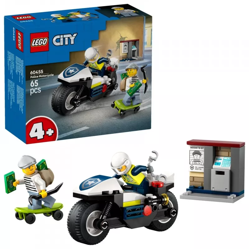 LEGO City Police Motorcycle Chase set 60455 — 65 pieces, 2 minifigures, ages 4+