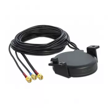 Antenna DeLOCK LTE MIMO GNSS 3 x SMA plug RG-174 3 m outdoor black