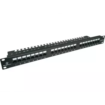 Patch panel Alantec PK001 24-port UTP Cat.6 1U 19 inch – 24x RJ45, U/UTP (UTP), black