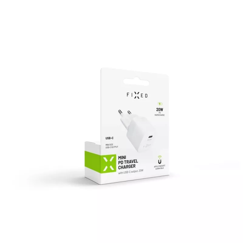 Portable USB-C Travel Charger FIXED FIXC20M-C-WH 20W compact design