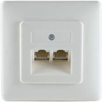 Wall-mounted telephone connection outlet ShiverPeaks S/CONN 8/8 - 8/8 with 2 line ports and metal frame for flush installation (74241-)