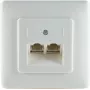 Wall-mounted telephone connection outlet ShiverPeaks S/CONN 8/8 - 8/8 with 2 line ports and metal frame for flush installation (74241-)