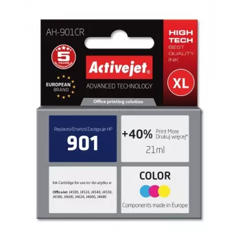 Compatible ink cartridge ActiveJet AH-901CR Colour (High XL, dye-based, 21 ml, Cyan/Magenta/Yellow)