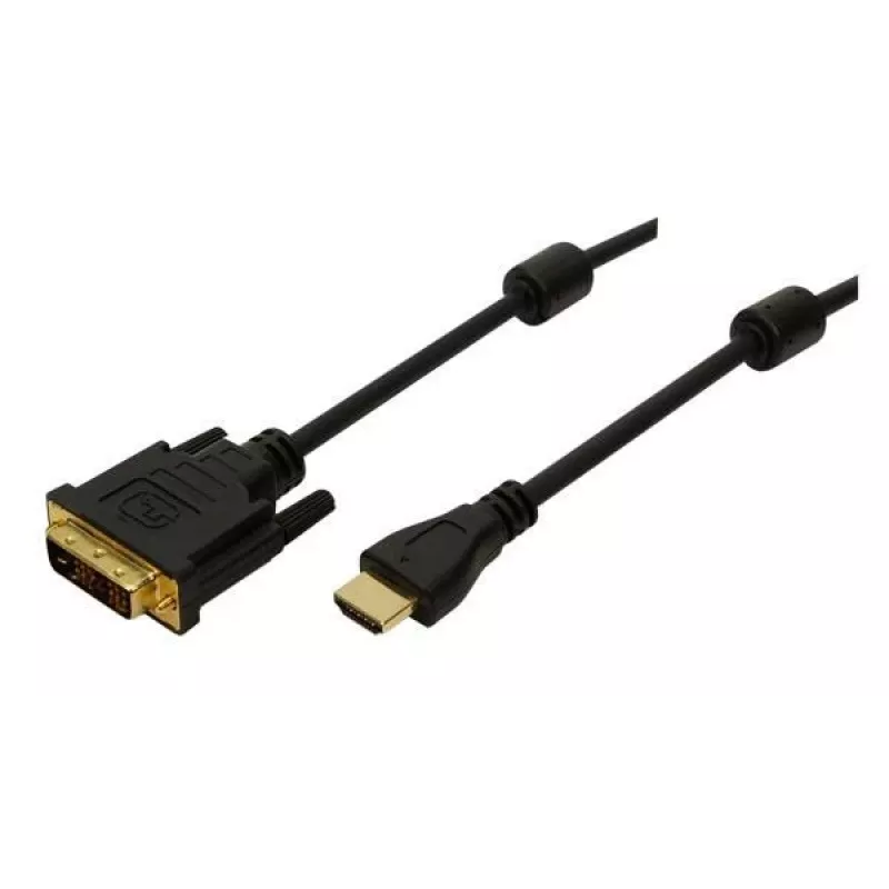 Logilink - Adapterkabel - HDMI weiblich zu DVI-D männlich - 5 m - Doppelisolierung - Schwarz (CH0015)