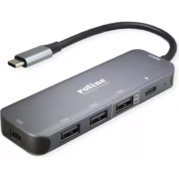 ROLINE USB 3.2 Gen 2 Hub, 5-way, Type-C-Connection Cable (14.02.5048)