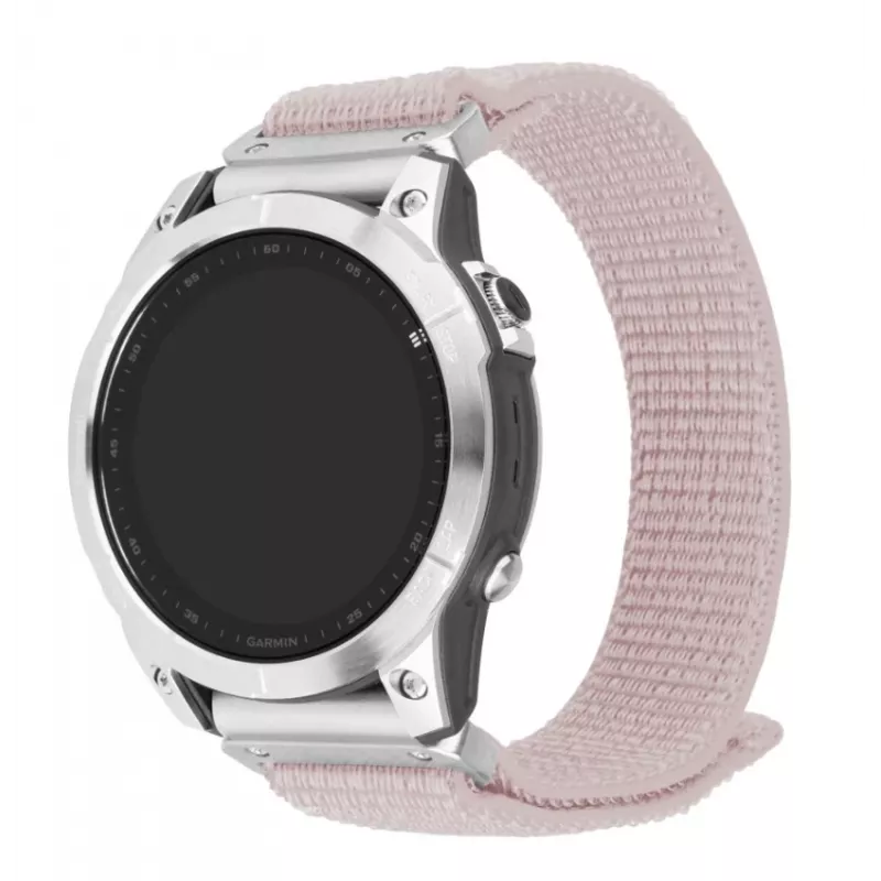 Fixed | Sporty Strap for Garmin QuickFit 22mm | 160-210 mm | Rose gold | Nylon