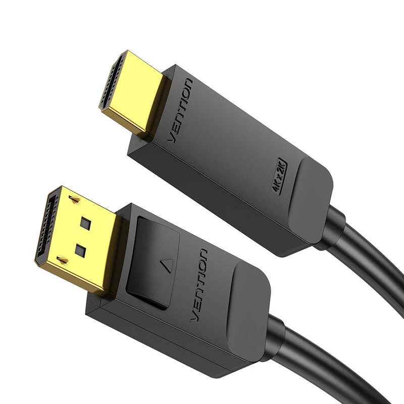 DisplayPort to HDMI cable adapter Vention HAGBH, 2 m, black, 7 mm diameter