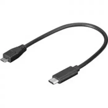 Wentronic Goobay USB 2.0 Micro-Plug (Type B) > USB-C Plug Cable, 0.2 m - USB 2.0 HighSpeed (67895)