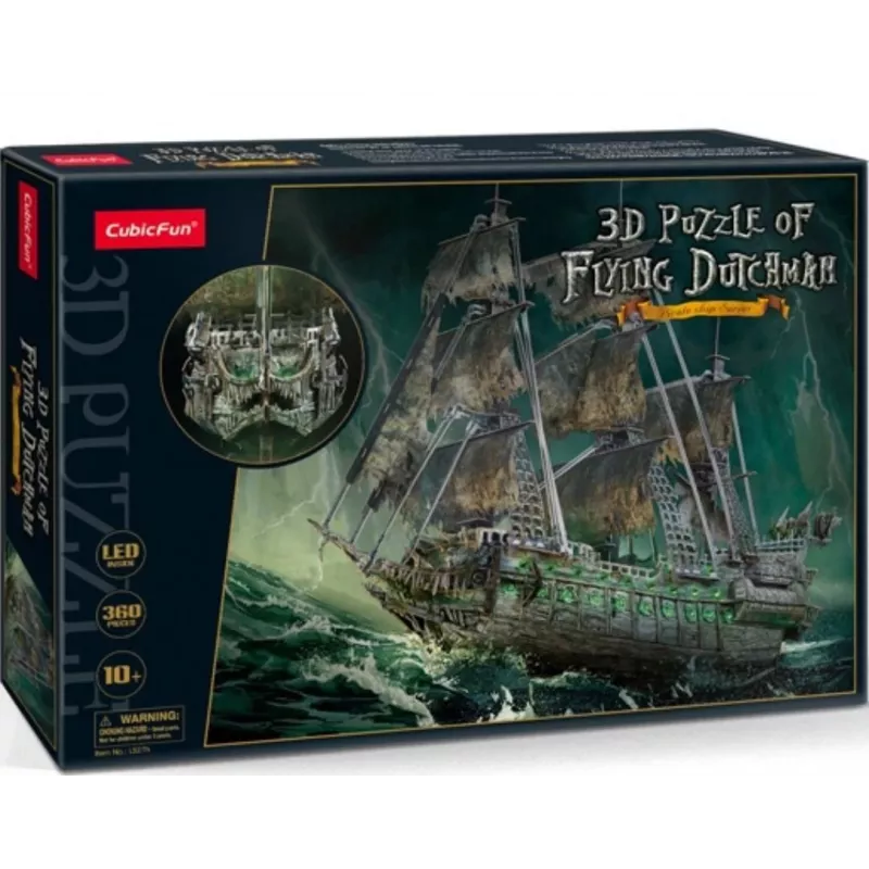 3D LED Puzzle Flying Dutchman model L526H, No name — assembled illuminated model