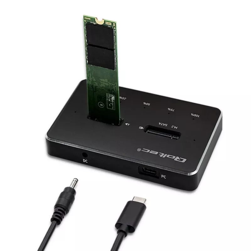 Qoltec 50310 Drive docking station 2x SSD M.2 SATA NGFF USB Type C