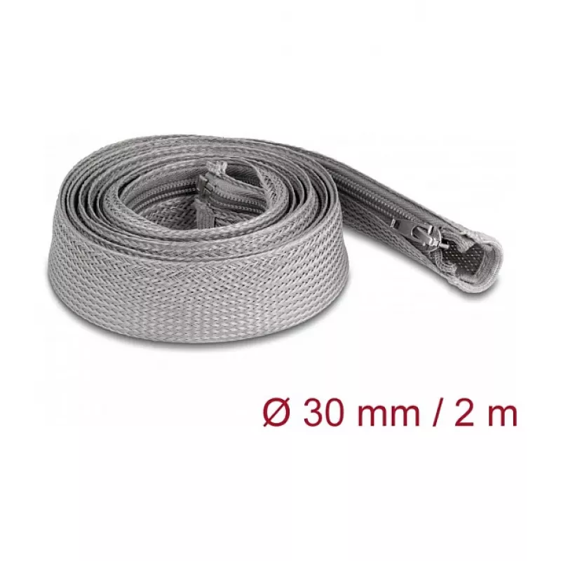 Braided Sleeve DeLOCK 20831 2m x 30mm Grey