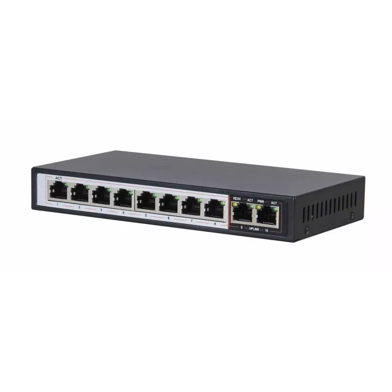 Switch Extralink PERSES 8x Gigabit PoE/PoE+ 2x RJ45 Uplink 96W