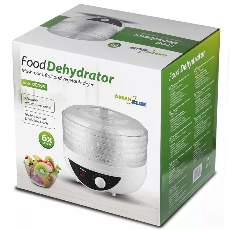 GreenBlue mushroom, vegetable and fruit dryer, 250W power, very quiet, 5 sieves, GB195