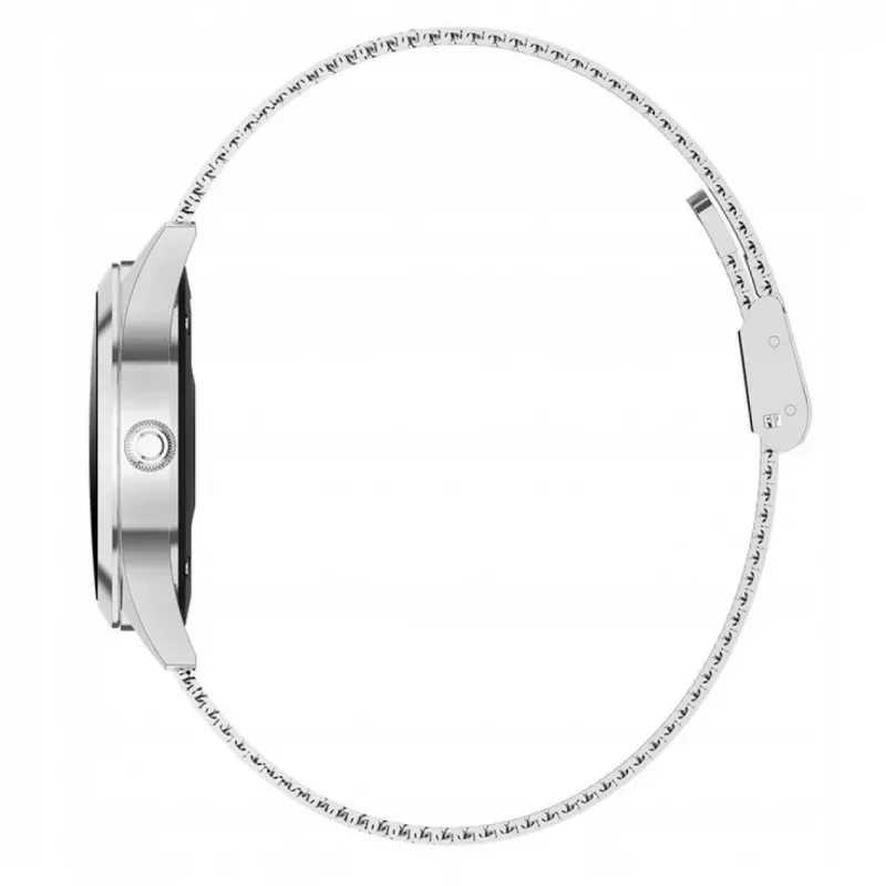 Smartwatch ORO-MED ORO-SMART CRYSTAL SILVER — round metal housing, LCD 240×198, 1.04 inch display, Bluetooth 4.0, waterproof, 120 mAh battery