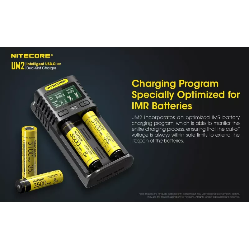 Nitecore UM2 battery charger Household battery DC Lithium-Ion Nickel-Cadmium