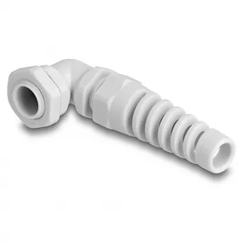 DeLOCK Cable Gland 90° angled PG9 grey strain relief