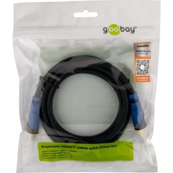 Wentronic Goobay Premium High Speed HDMI™ Kabel mit Ethernet, 1 m - HDMI™ A-Stecker > HDMI™ A-Stecker (72316)