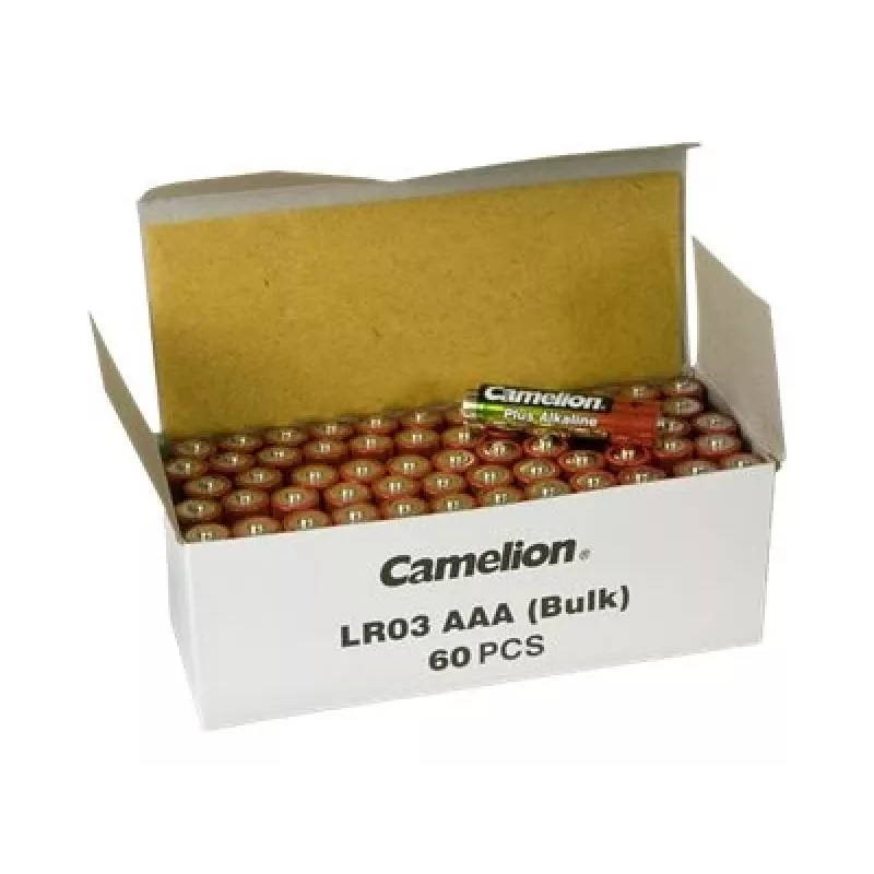 Alkaline batteries CAMELION AAA (LR03) 60 pcs — pack for high-drain devices