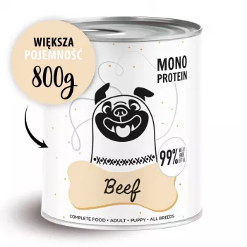 Wet dog food PAKA ZWIERZAKA Pepe Beef 800 g — complete canned adult dog food, beef, 86% moisture
