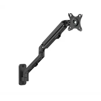 Wall monitor mount Gembird MA-WA1-02, single-arm, for 17 inch–27 inch screens, VESA 75x75–100x100, max load 7 kg, aluminum, black