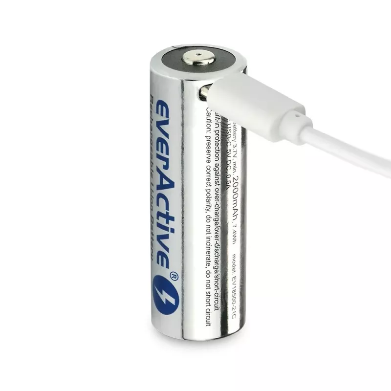 Battery Battery Cell 18500 3,7V Li-ion 2100MAH adowana to USB-C