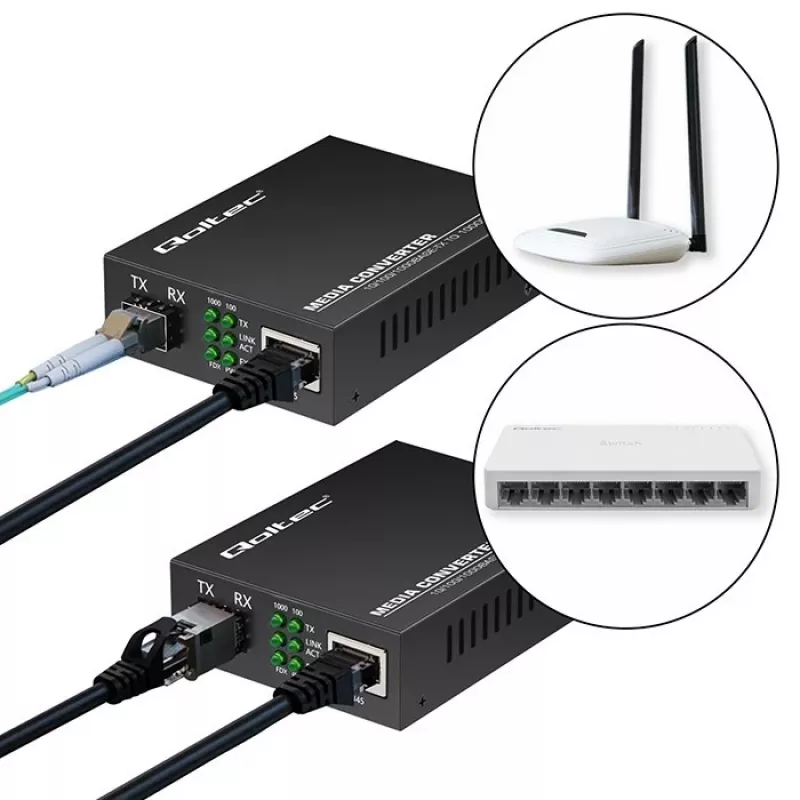 Media Converter SWITCH Ethernet 1x RJ45 1x SFP