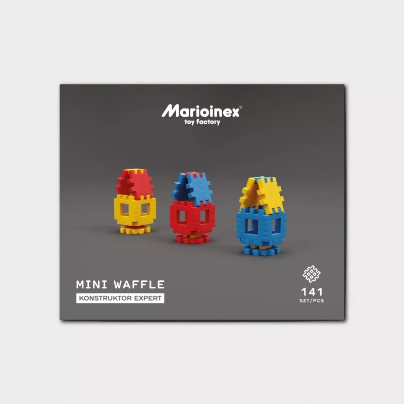 Toy construction set Marioinex Mini Waffle Constructor — 141 pieces, multicolour, for ages 5+